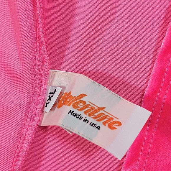 J Valentine Hot Pink Vinyl Overlay High Cut Short Rave Festival Size XXL - Picture 4 of 7